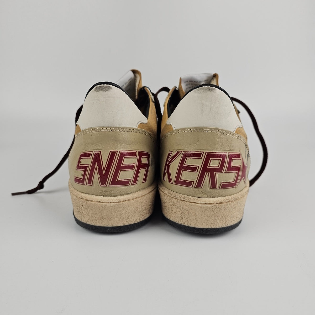 GOLDEN GOOSE Ball Star Beige/Brown Sneakers New & Authentic