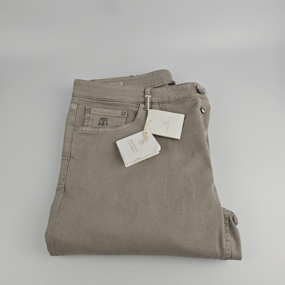 BRUNELLO CUCINELLI Traditional Fit Cool Beige Denim Jeans New & Authentic