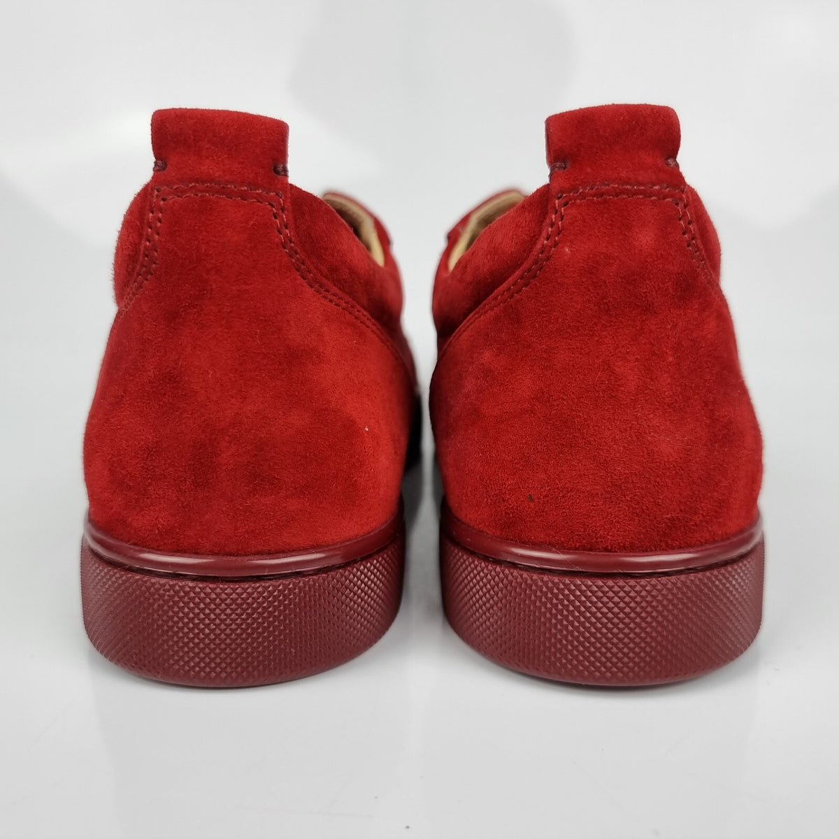 CHRISTIAN LOUBOUTIN Junior Spikes Suede Carmine Sneakers New Size 39.5 US 6.5