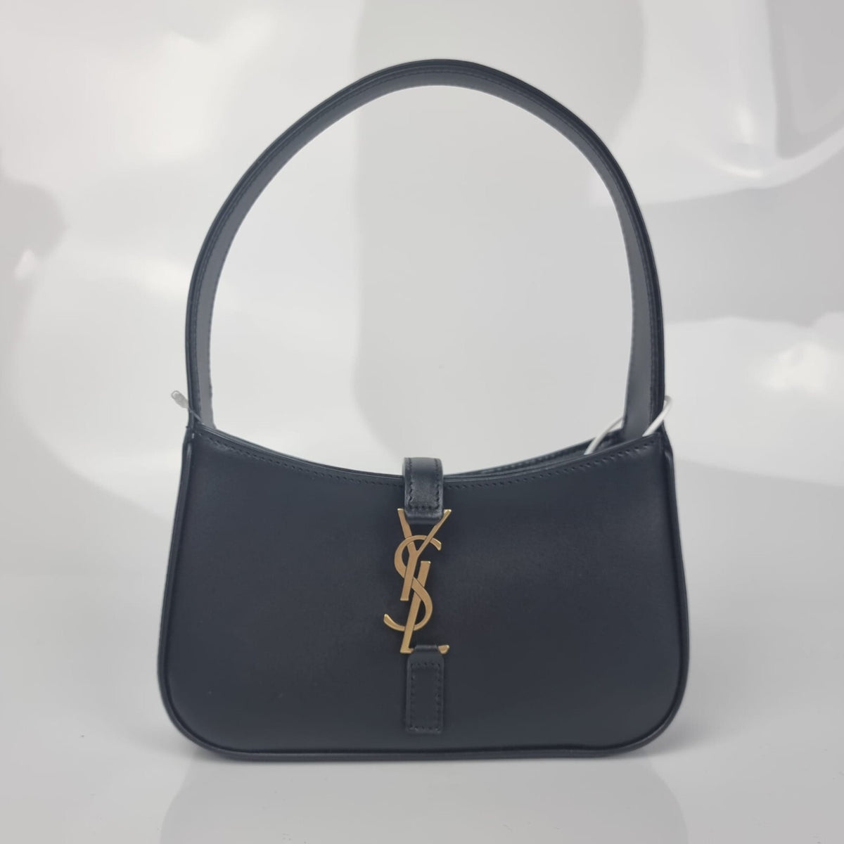 Saint Laurent Mini Le 5 A 7 Black Leather Hobo Bag New