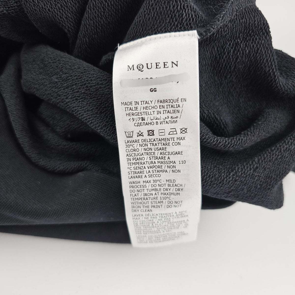 ALEXANDER MCQUEEN Black Cotton Sweatshirt New & Authentic