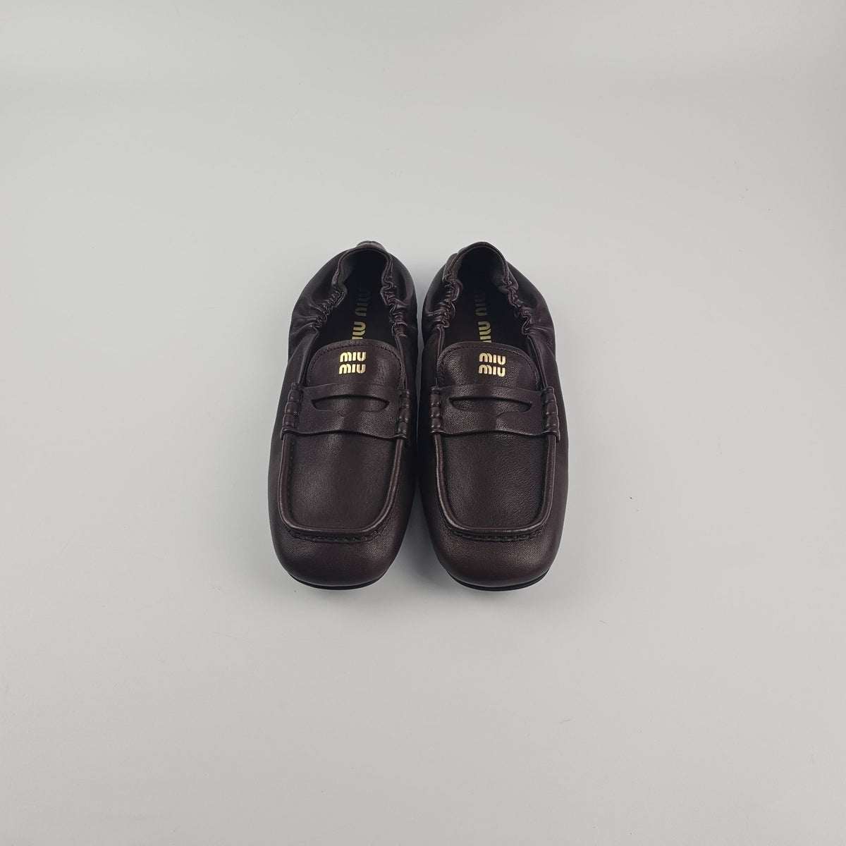 MIU MIU Ruches Radica Leather Loafers New & Authentic