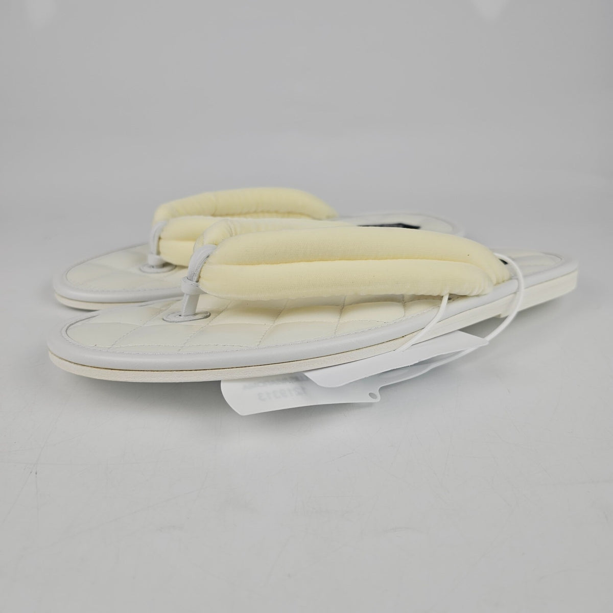 TOM FORD Brighton White Velvet Flip Flops New Size 37 US 7