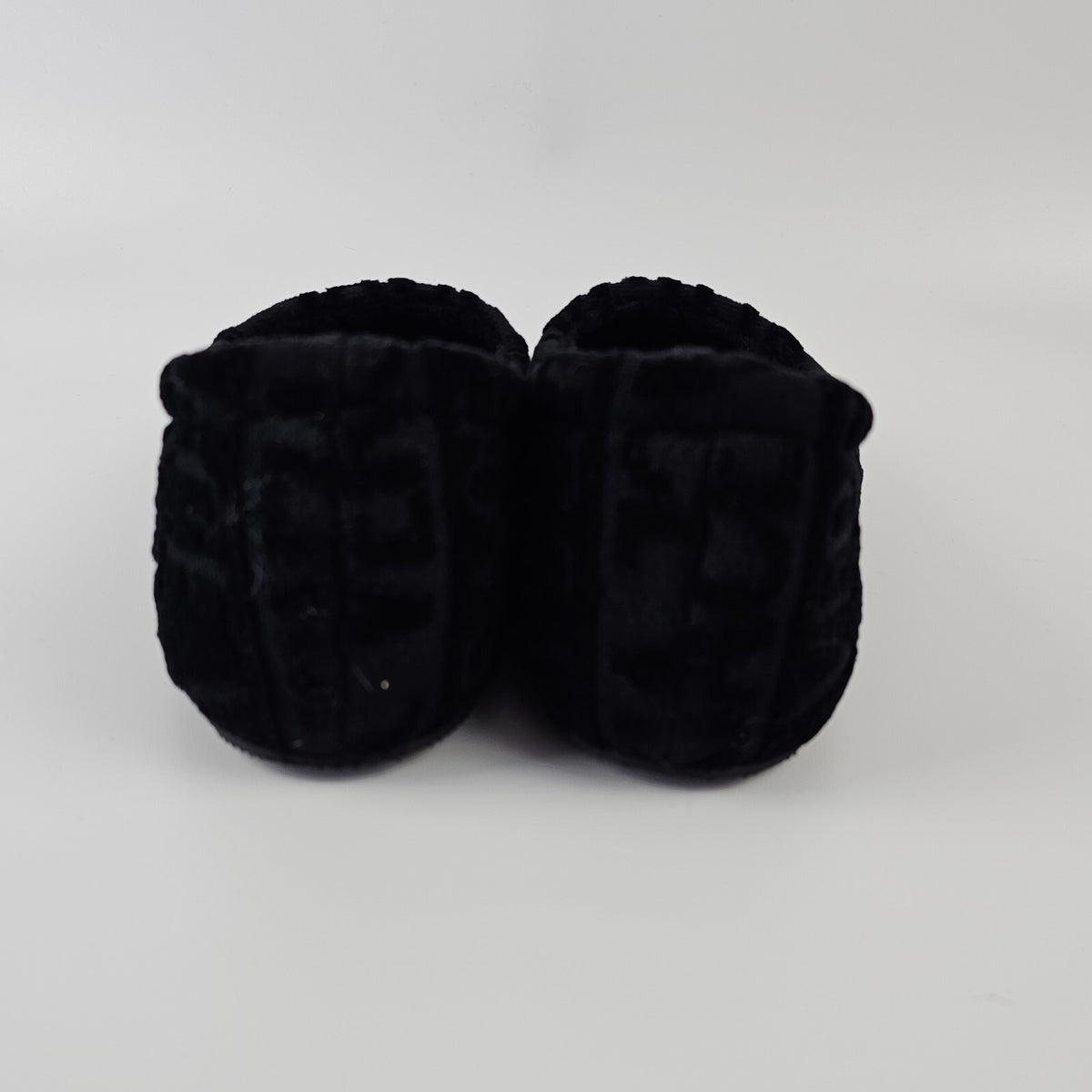 VERSACE Allover Black Cotton Slippers New