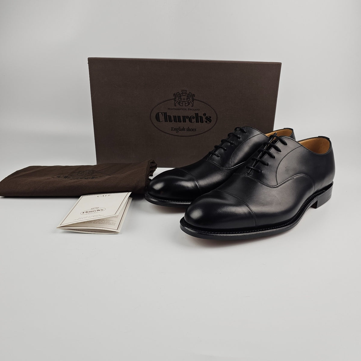 Church's Consul Black Leather Derby Shoes New