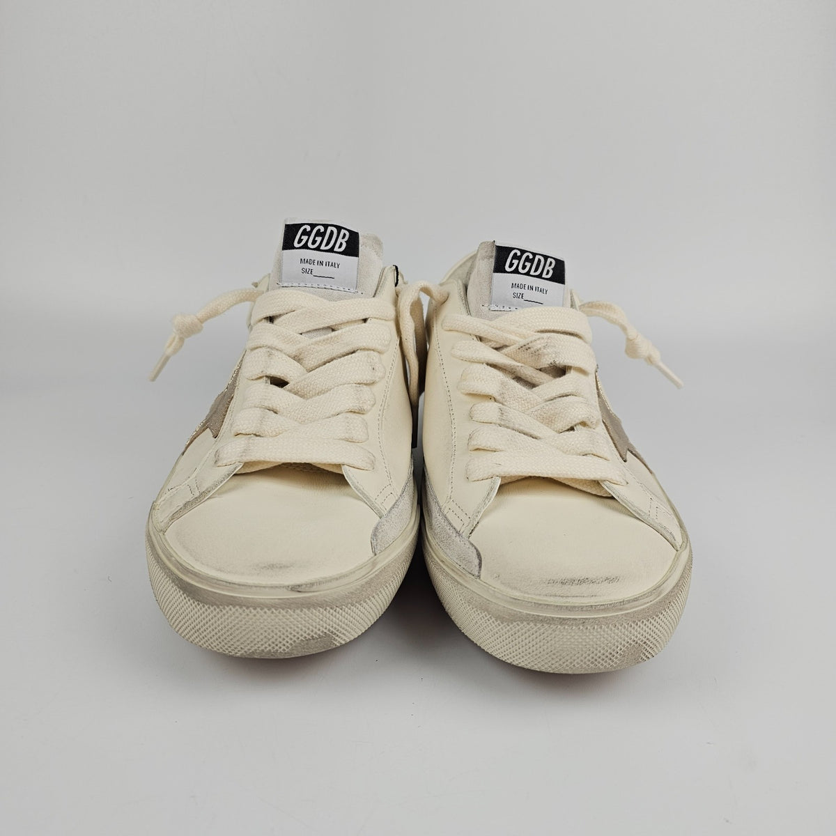 GOLDEN GOOSE Super Star Men's White/Gold Sneakers New