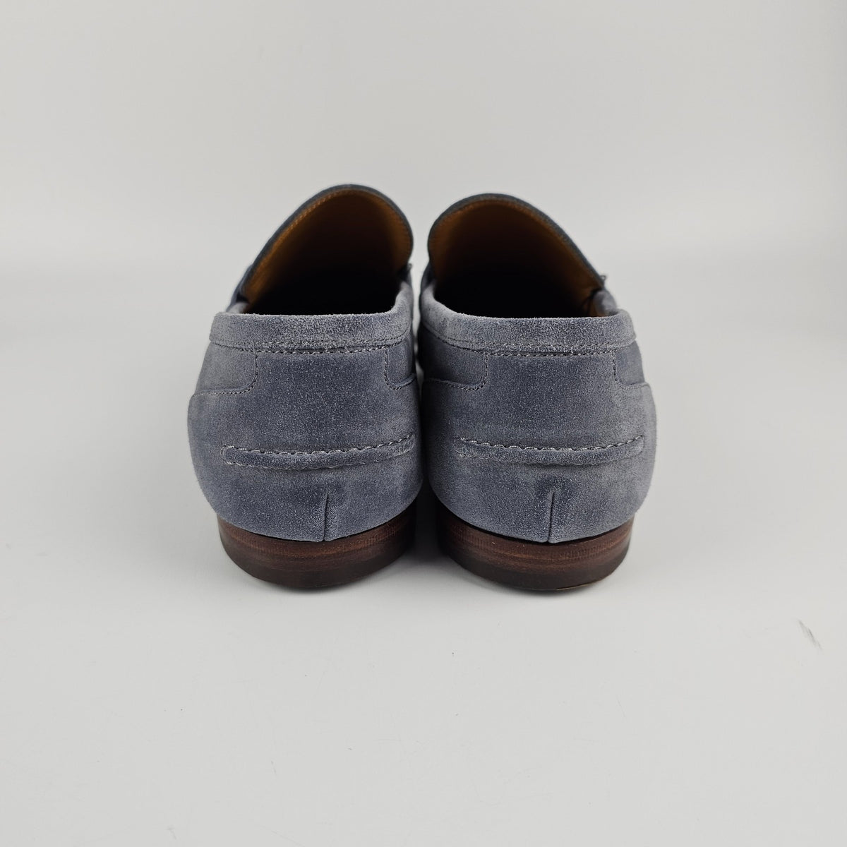 GUCCI Jordaan $1090 Men's Dark Gray Suede Horsebit Loafers New & Authentic