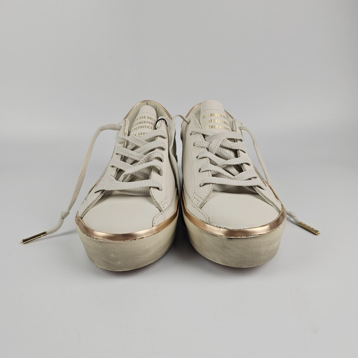 GOLDEN GOOSE Hi Star Women's White/Rose Gold Sneakers New