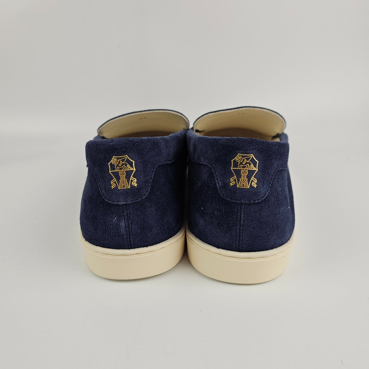 BRUNELLO CUCINELLI $1100 Navy Blue Suede Loafer Sneakers New & Authentic