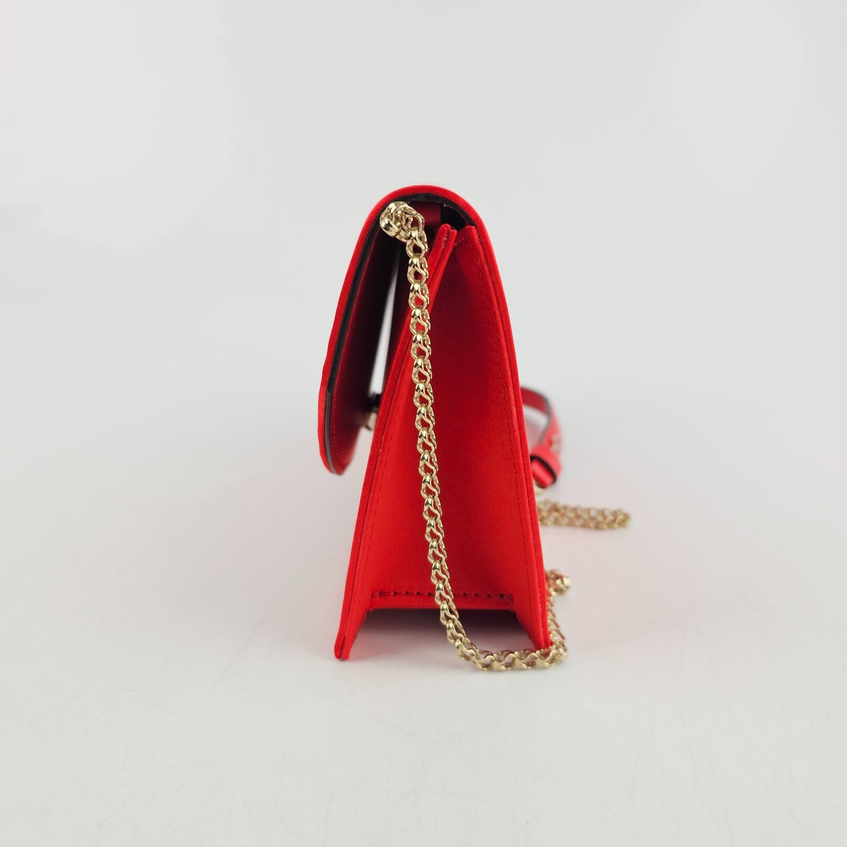 CHRISTIAN LOUBOUTIN Loubi54 Ole Red Satin Shoulder Bag New