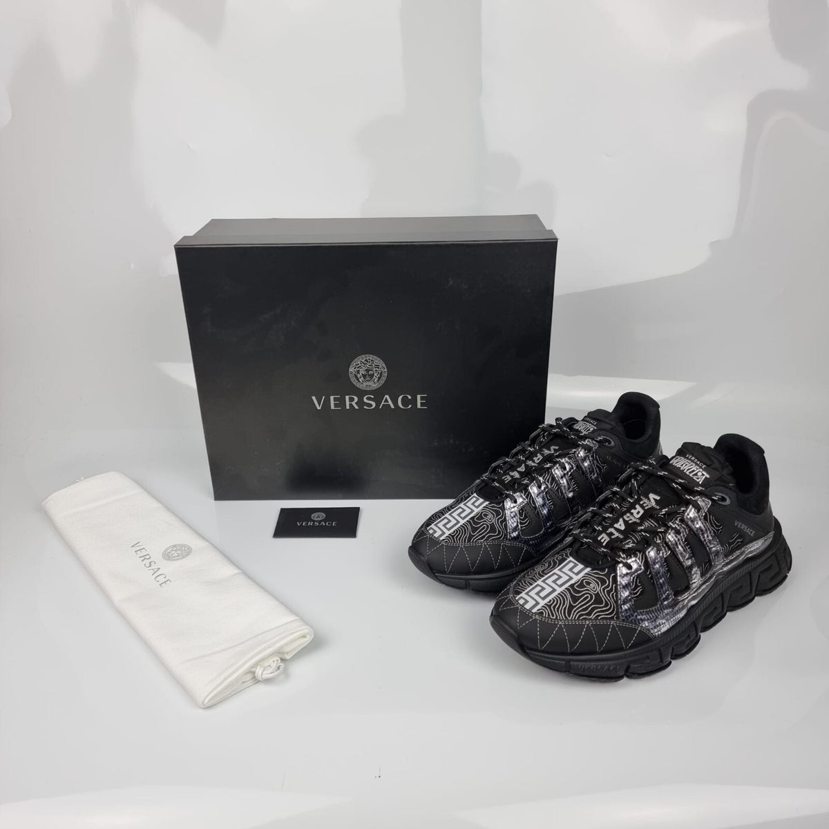 VERSACE Trigreca Black Sneakers New