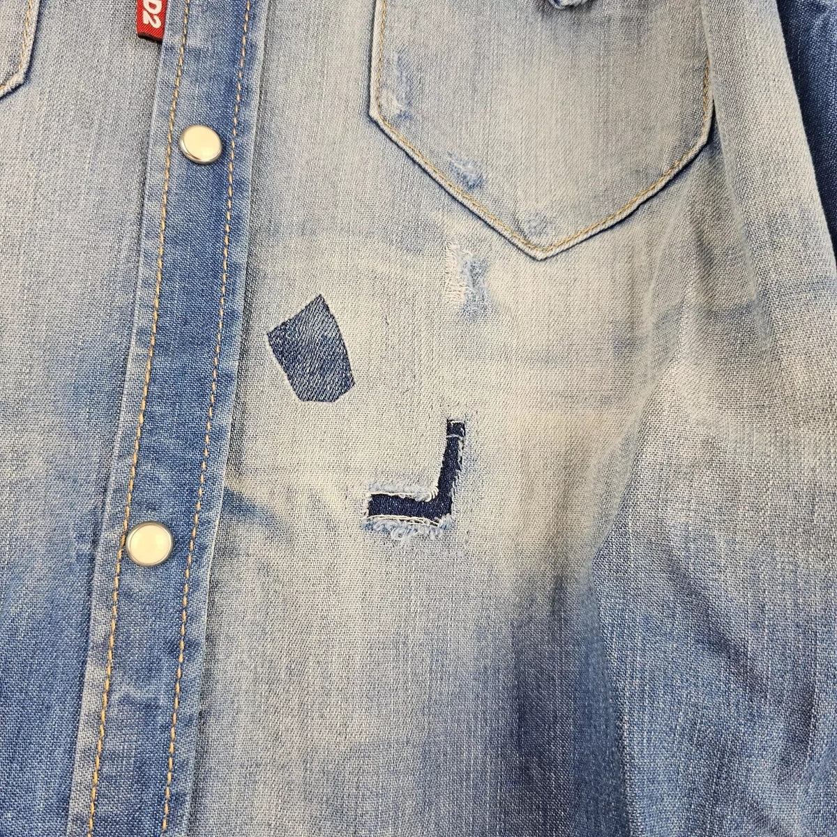 DSQUARED2 Blue Denim Shirt New Size IT 44 XS