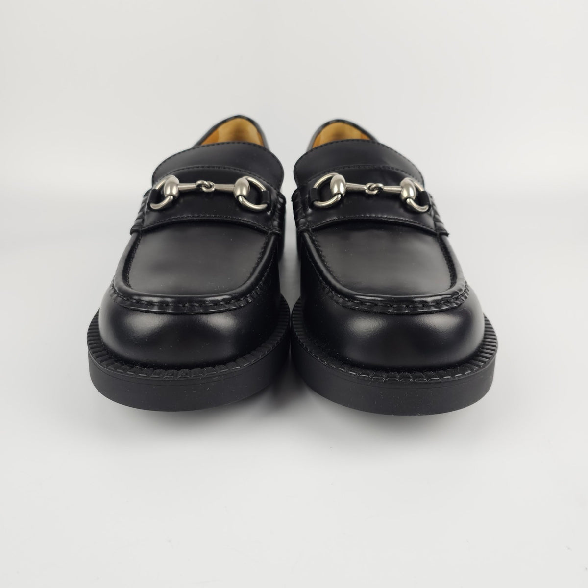 GUCCI $1250 Men's Black Leather With Horsebit Loafers New & Authentic