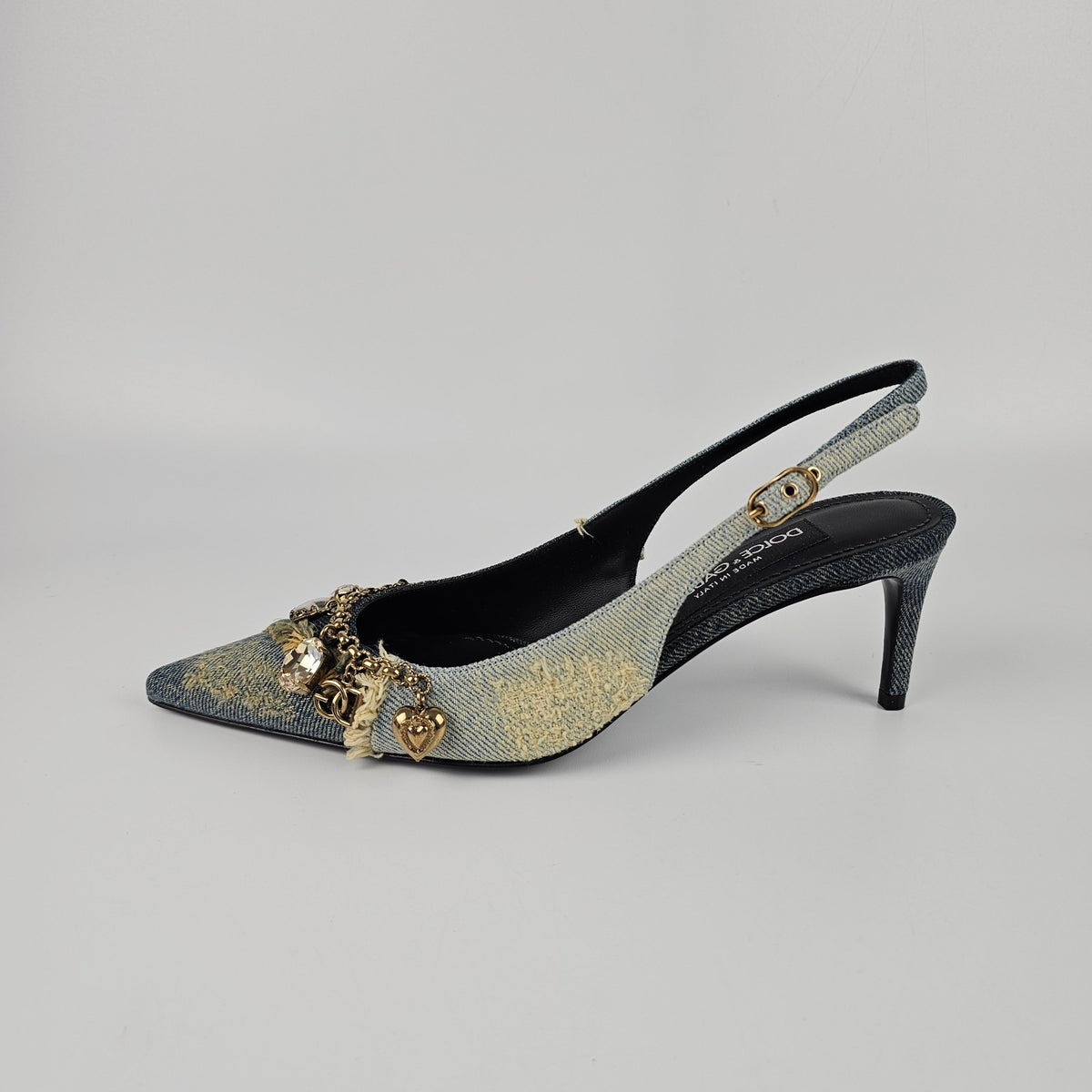 DOLCE&GABBANA Blue Denim 75mm Heel Pumps New & Authentic