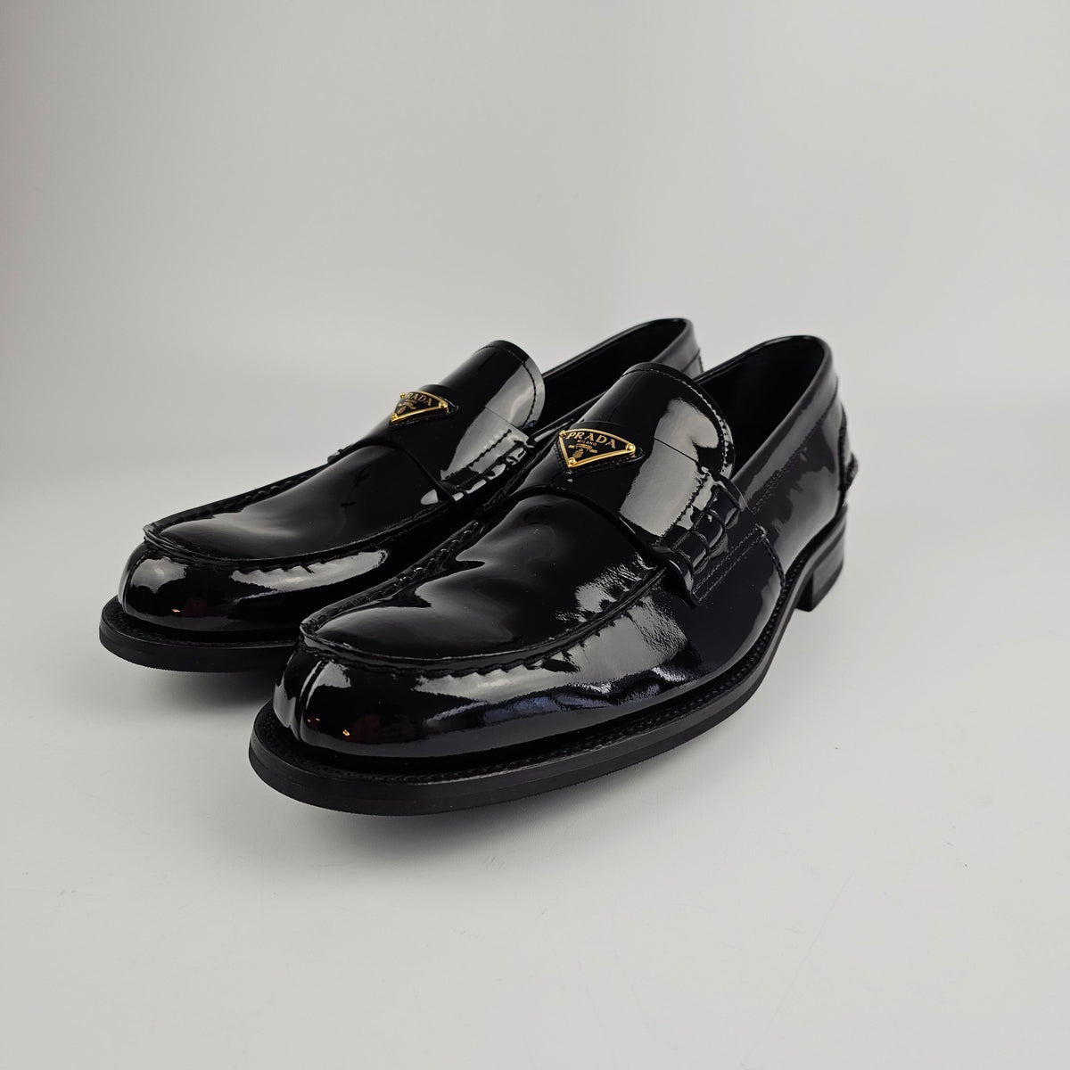 PRADA Black Patent Leather Loafers New & Authentic