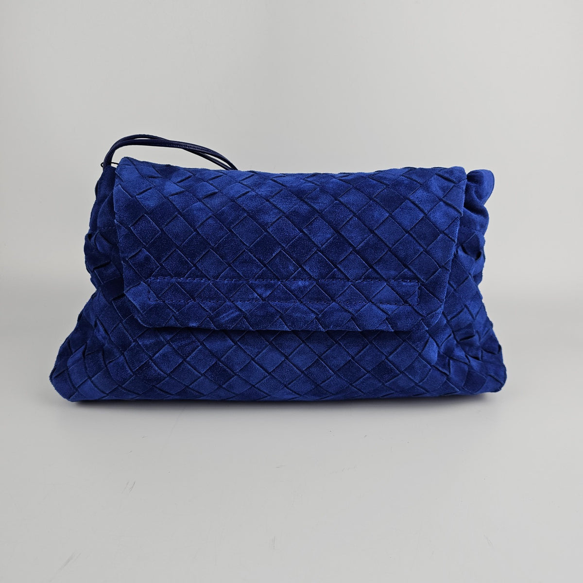 BOTTEGA VENETA Giorno $3500 Blue Royal Suede Shoulder Bag New & Authentic