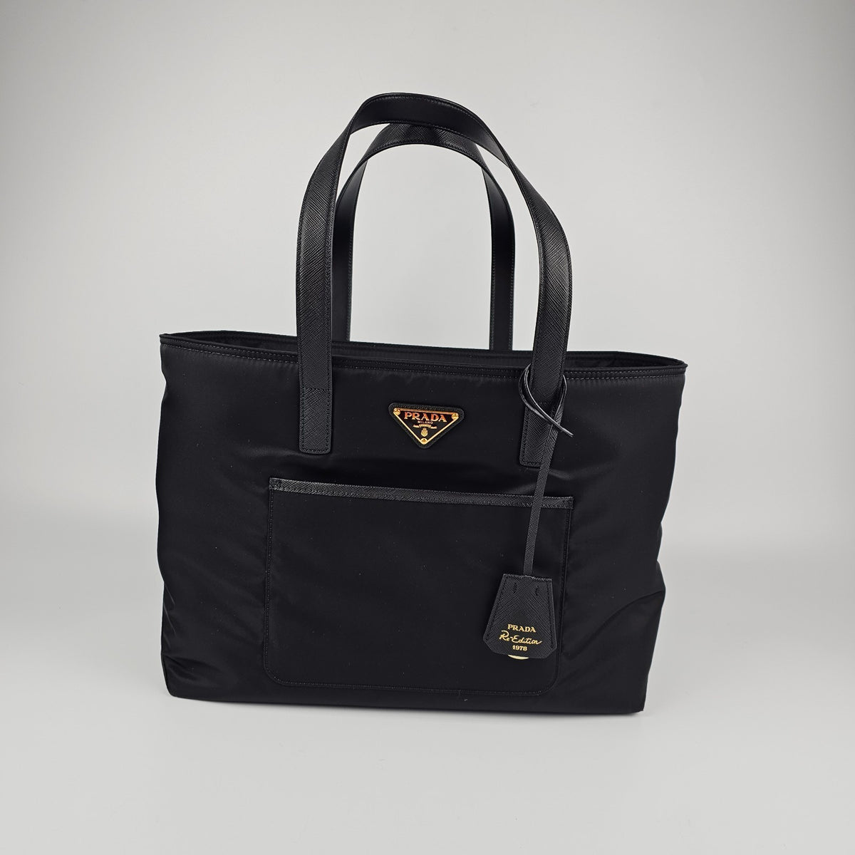 PRADA Re-Edition 1978 $2050 Medium Black Re-Nylon Tote Bag New And Authentic