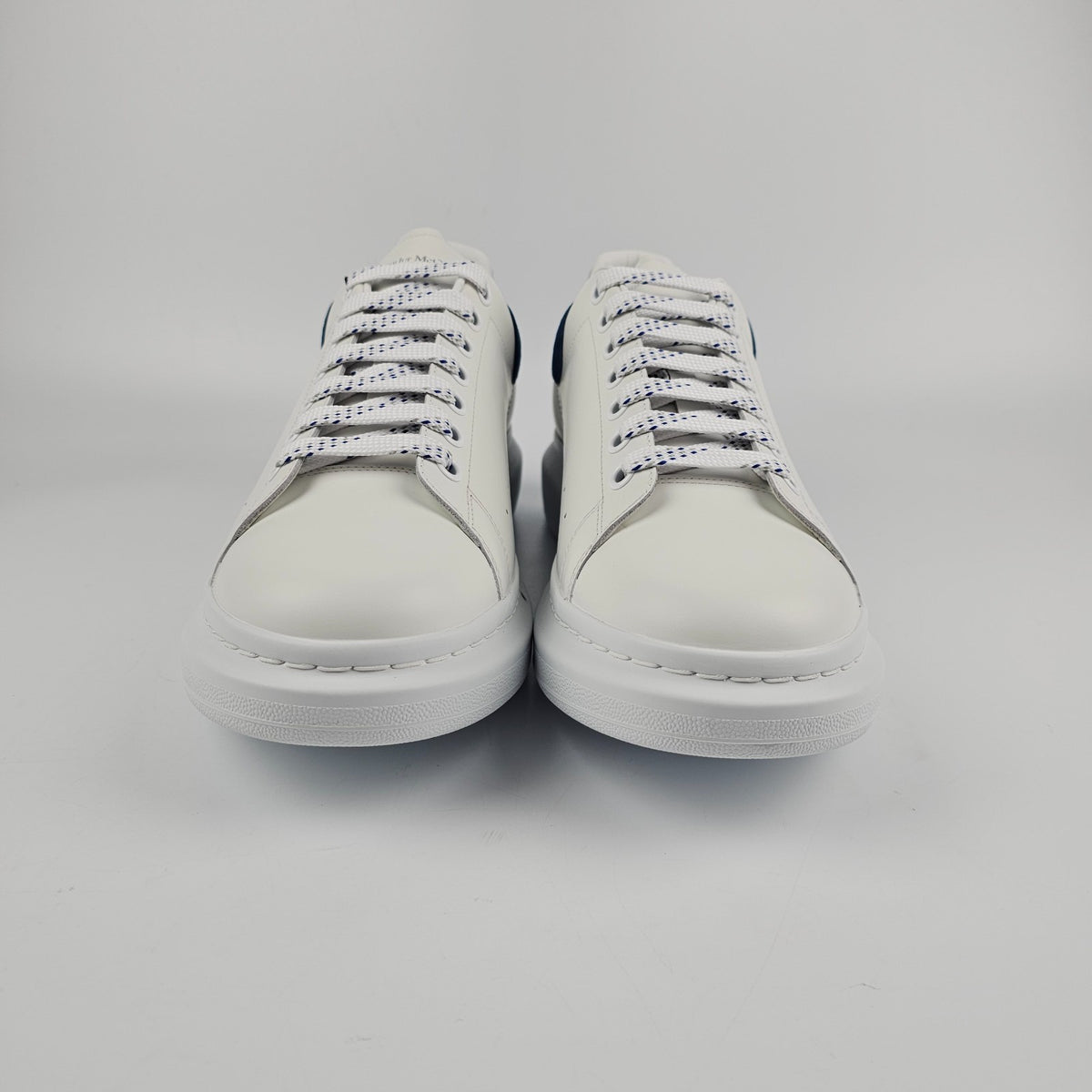 ALEXANDER MCQUEEN Men's Oversized White/Navy Sneakers New & Authentic