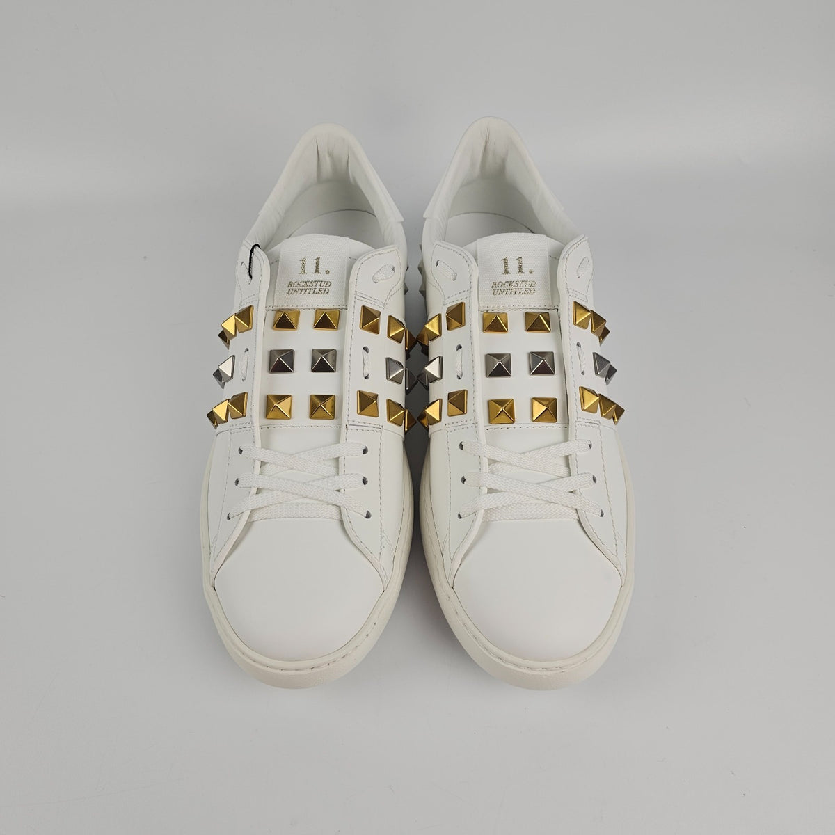 VALENTINO GARAVANI Rockstud Untitled White/Gold Sneakers New & Authentic