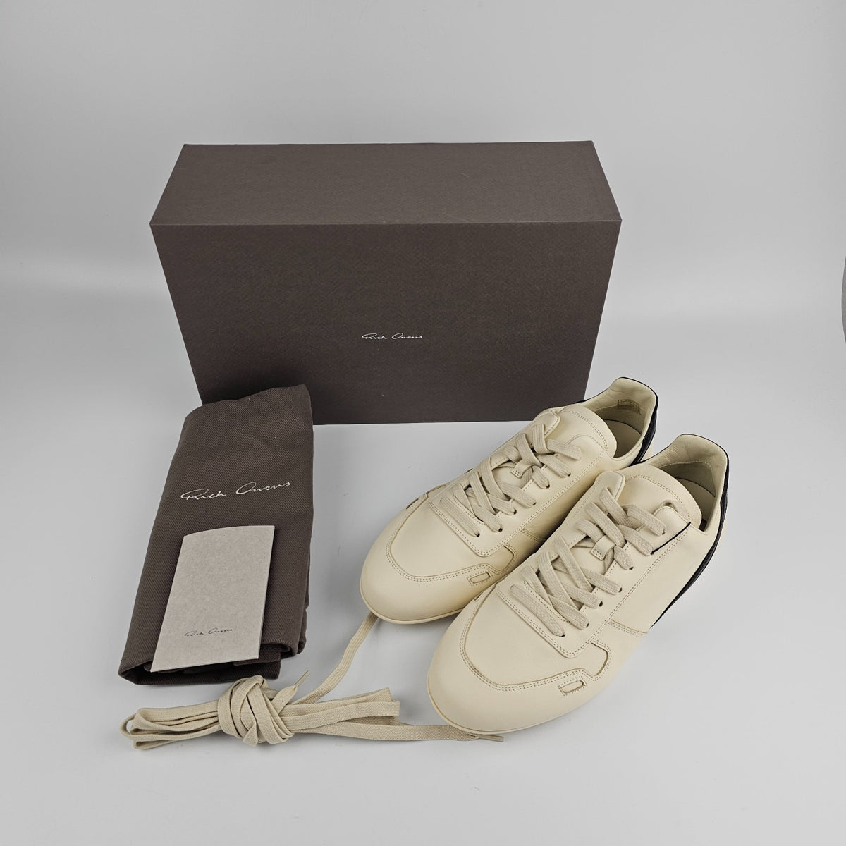 RICK OWENS Minimal $895 Milk Sneakers New & Authentic