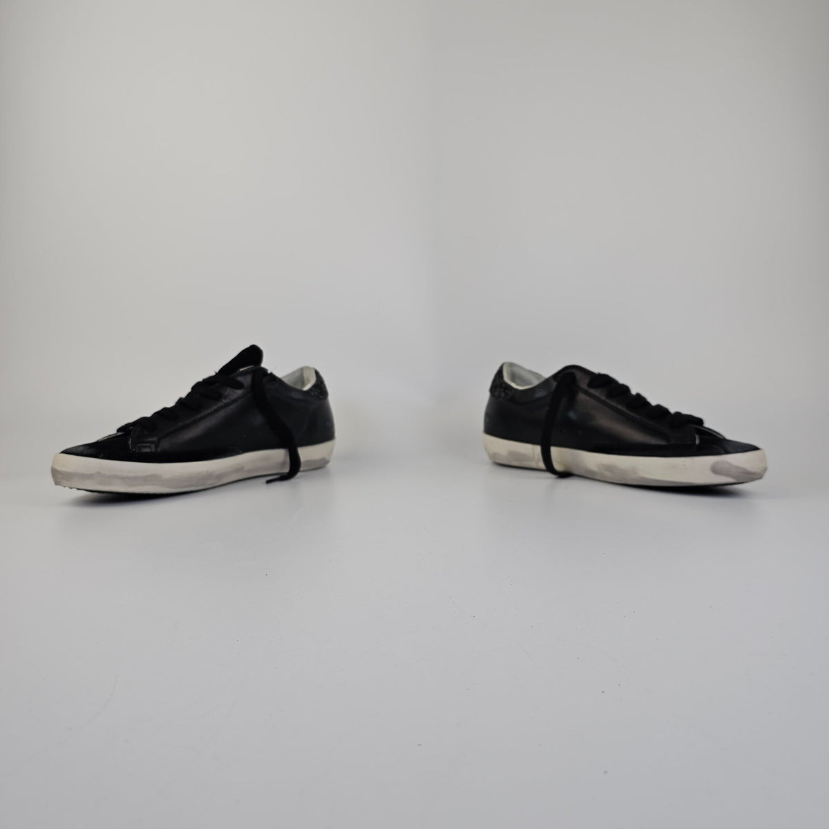 GOLDEN GOOSE Super Star Women's Black Glittered Low Top Sneakers New