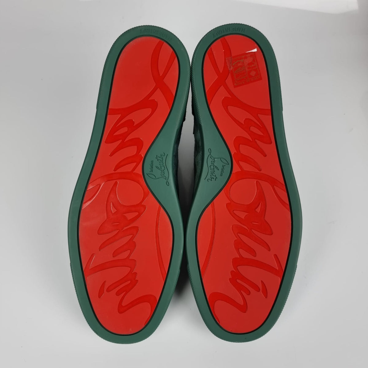 CHRISTIAN LOUBOUTIN Louis Orlato Suede Verveine Sneakers New Size 39.5 US 6.5