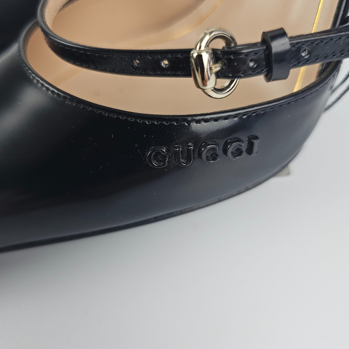 GUCCI $1590 Black 110mm Wedge Mules New & Authentic