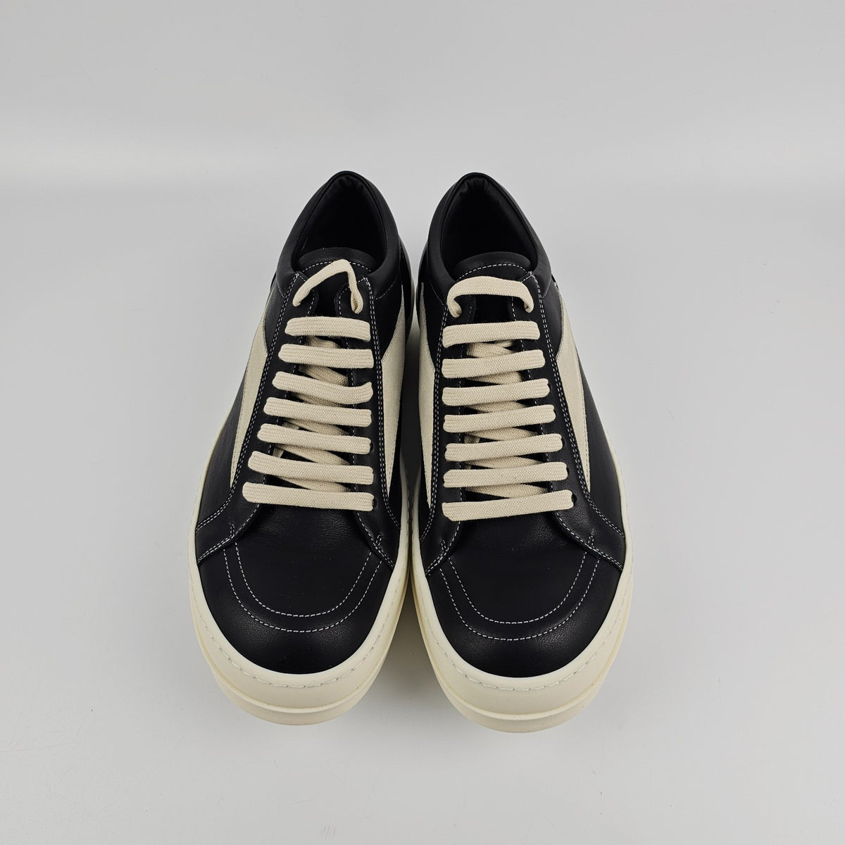 RICK OWENS Temple $1065 Black/Milk Vintage Sneakers New & Authentic
