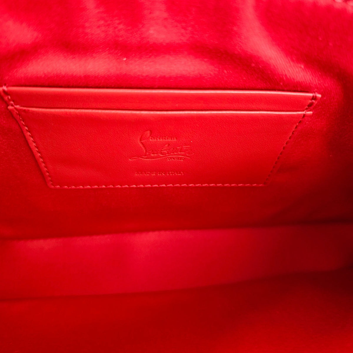 CHRISTIAN LOUBOUTIN Loubila $950 Black Patent Leather Shoulder Bag New&Authentic