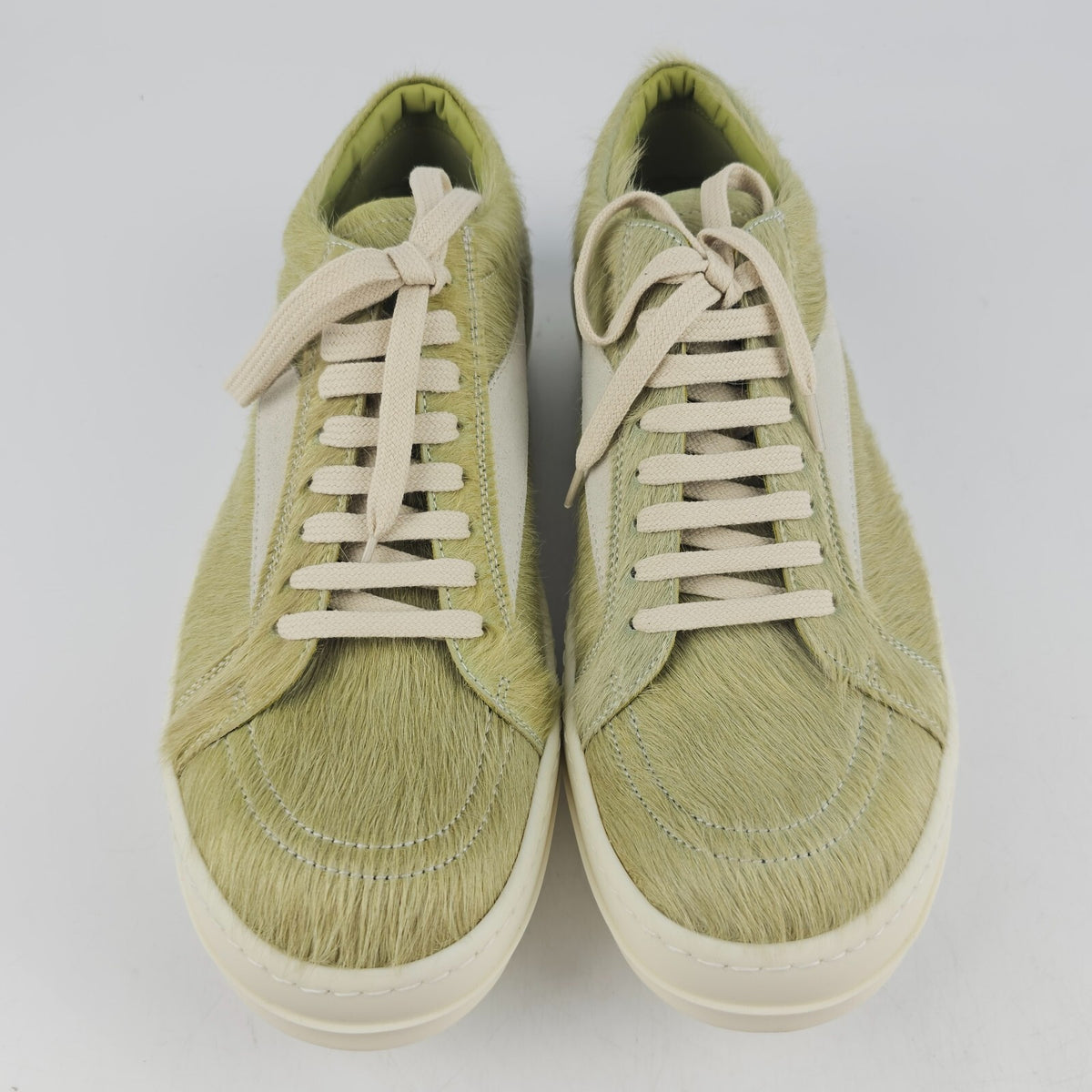RICK OWENS Dirty Acid/Milk Vintage Leather Low Top Sneakers New Size 43 US 10