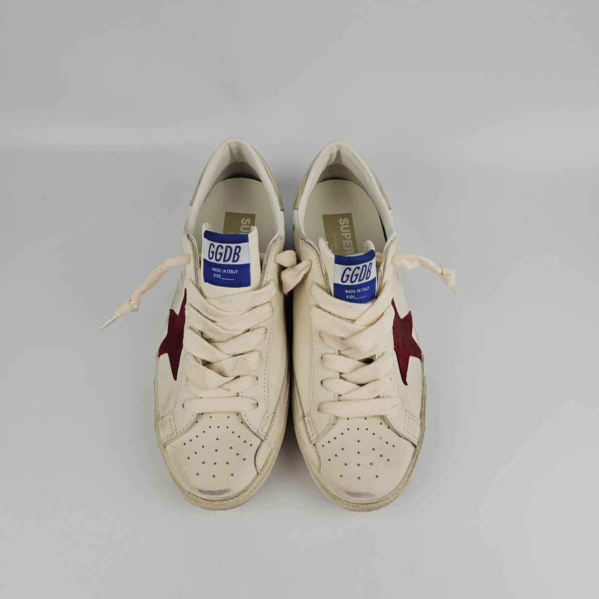 GOLDEN GOOSE Super Star Men's White/Red Sneakers New