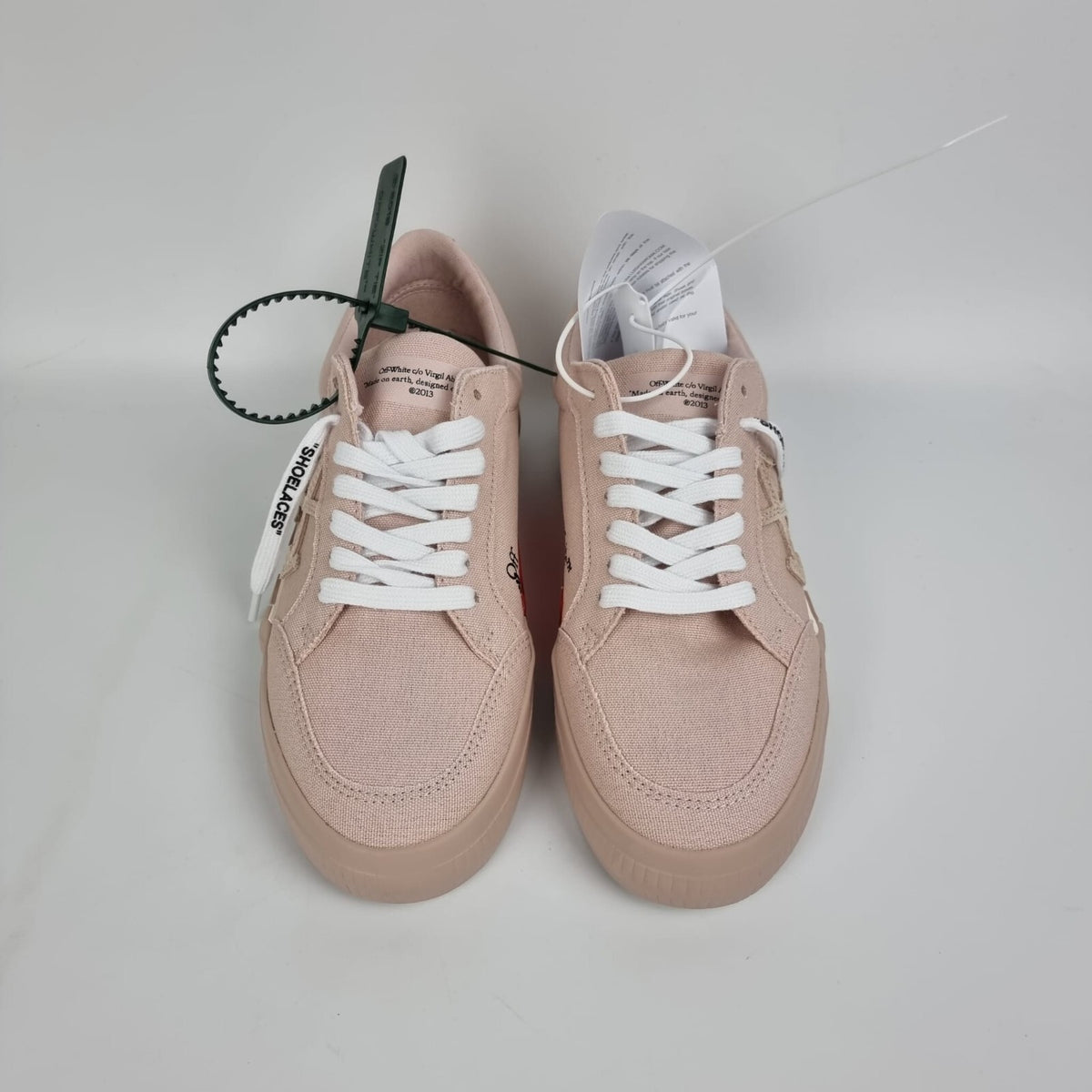 OFF-WHITE Vulcanized Women's Pink Canvas Sneakers New Size 38 US 8