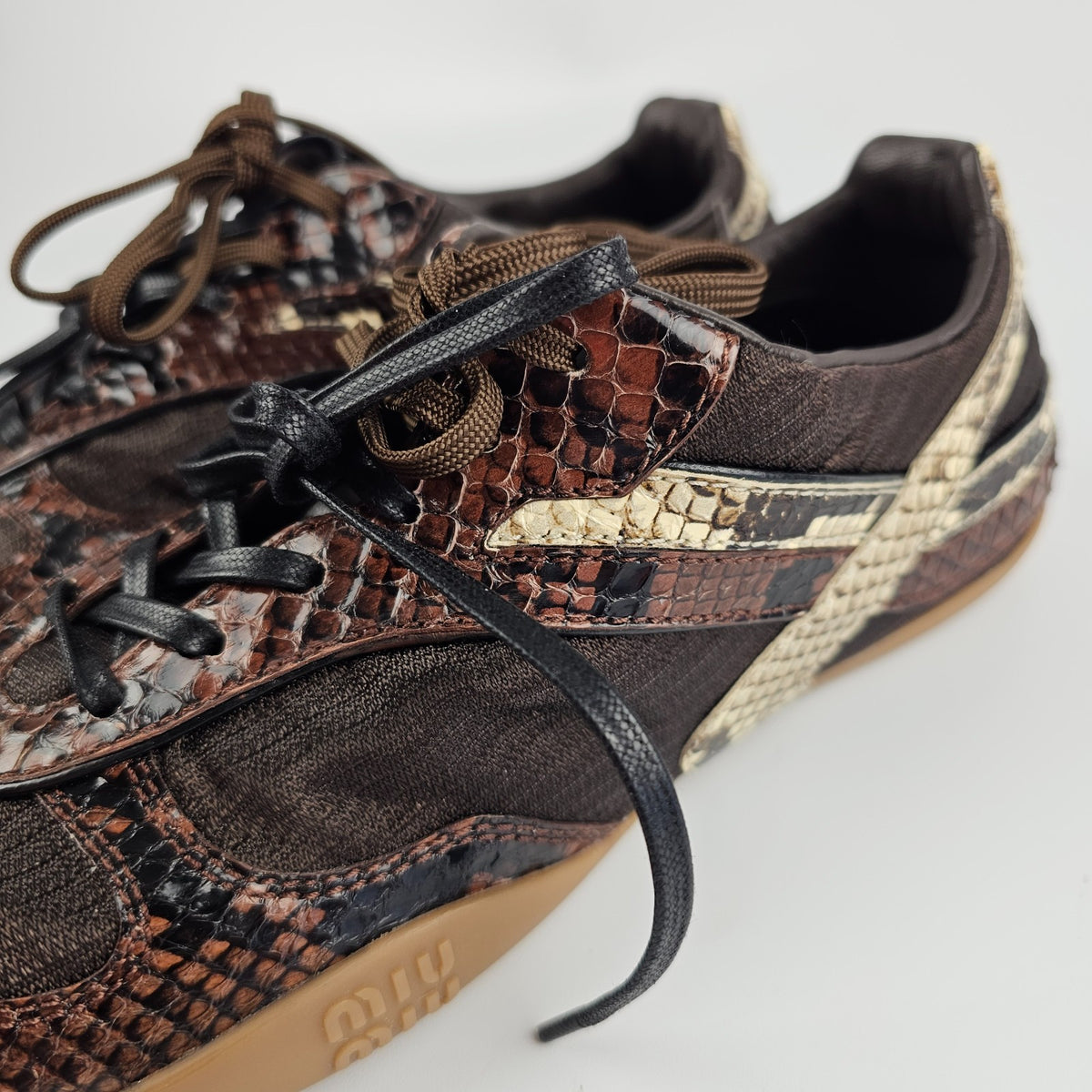MIU MIU Gymnasium $1350 Tabacco Sneakers New & Authentic