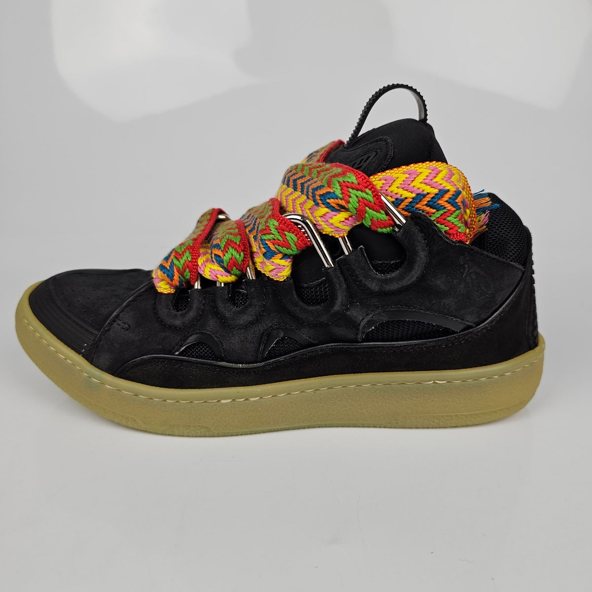 LANVIN Curb Women's Black Leather Sneakers New