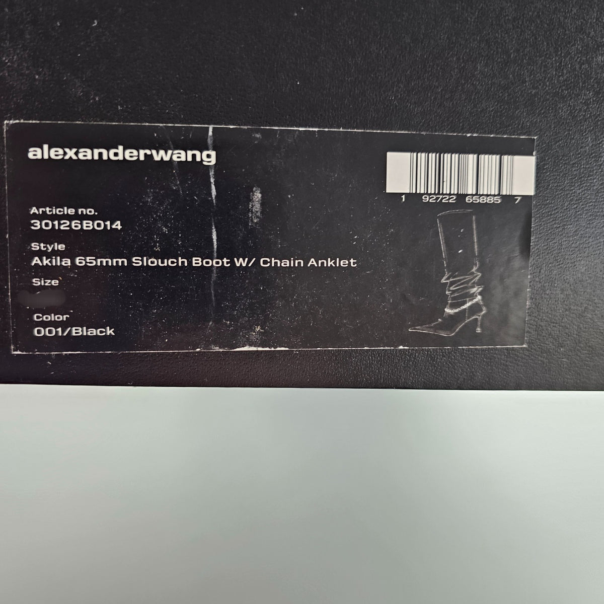 ALEXANDER WANG Black Chain Detail Knee-High Leather Boots New
