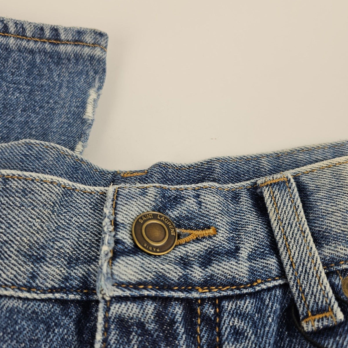 SAINT LAURENT Blue Ripped Jeans Size 27 Brand New