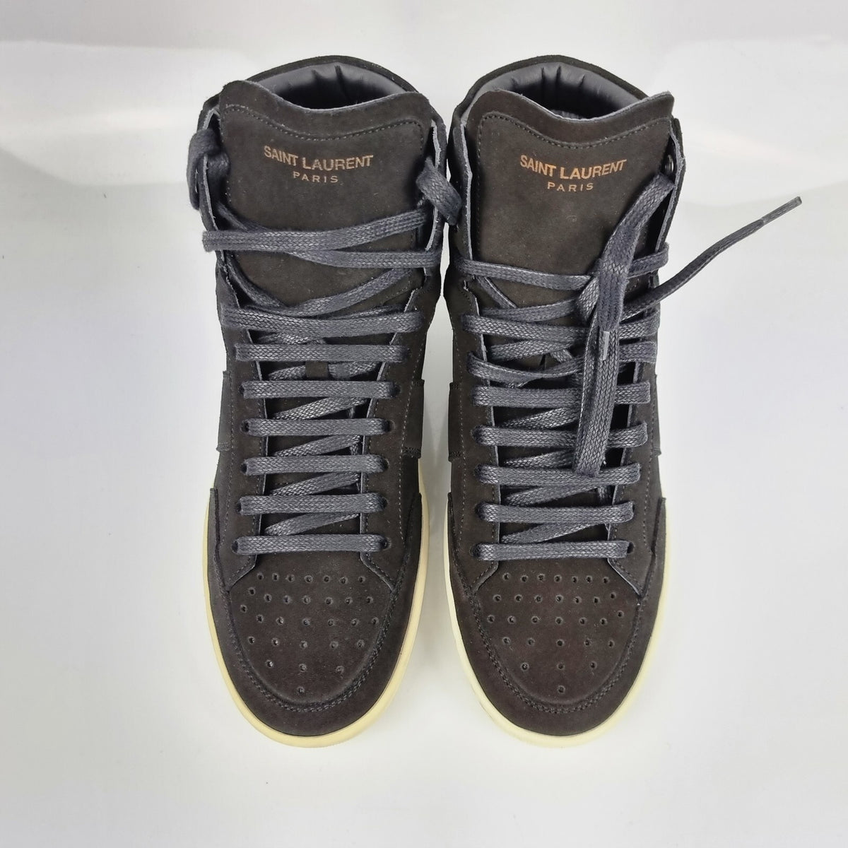 SAINT LAURENT Men's SL10H Black Suede High Top Sneakers New Size 39 US 6