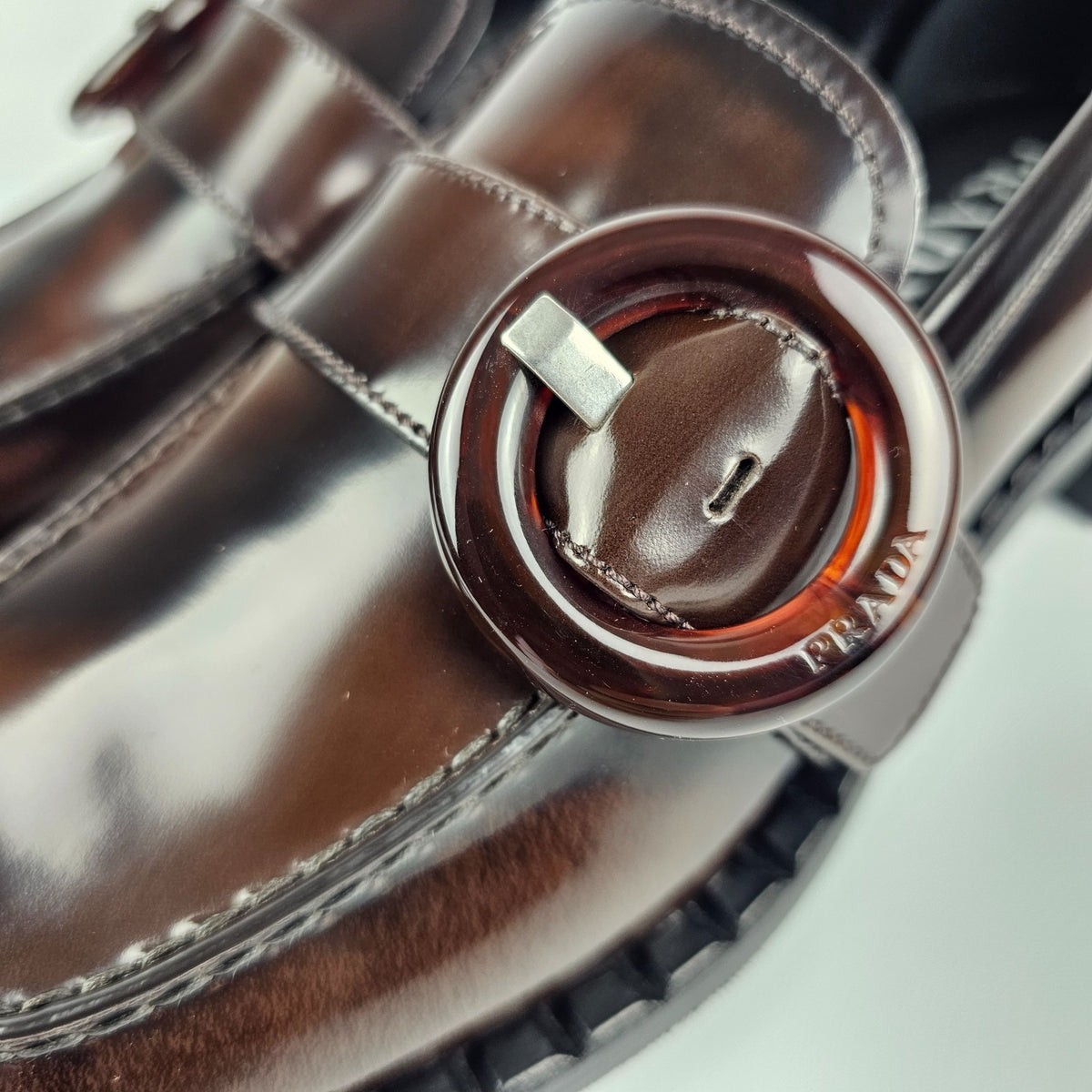 PRADA Brown Leather Loafers New And Authentic