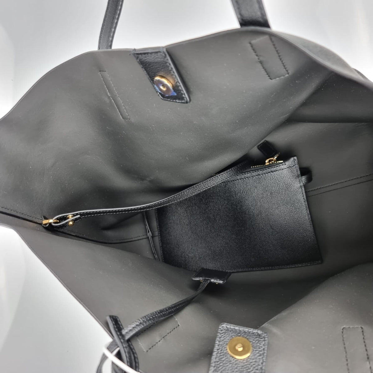 VERSACE Black Leather Tote Bag New