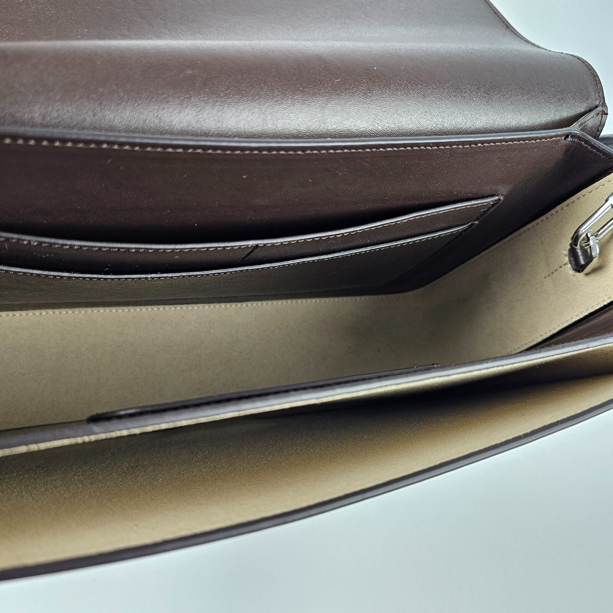 TOTEME T-Flap Coffee Brown Leather Shoulder Bag