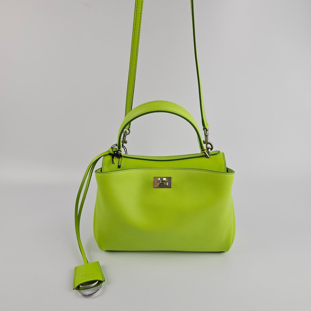 BALENCIAGA Rodeo Mini $2990 Granny Green Leather Handbag New And Authentic