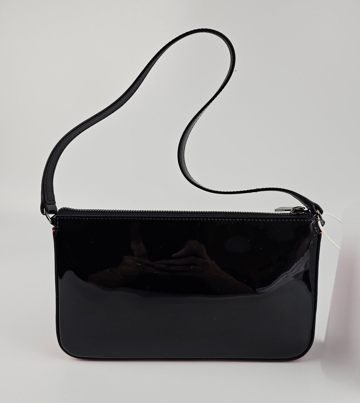 CHRISTIAN LOUBOUTIN Loubila $950 Black Patent Leather Shoulder Bag New&Authentic