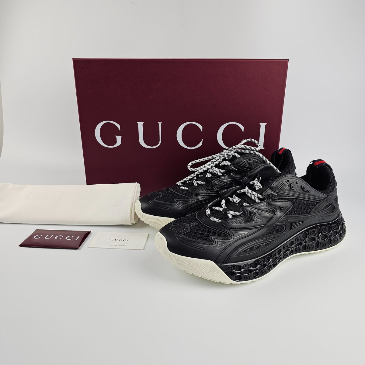 GUCCI Cub3D $1340 Men's Black Sneakers New & Authentic