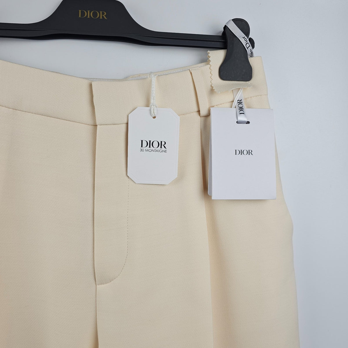 DIOR $2600 Ecru Wool/Silk Flared Pants New & Authentic