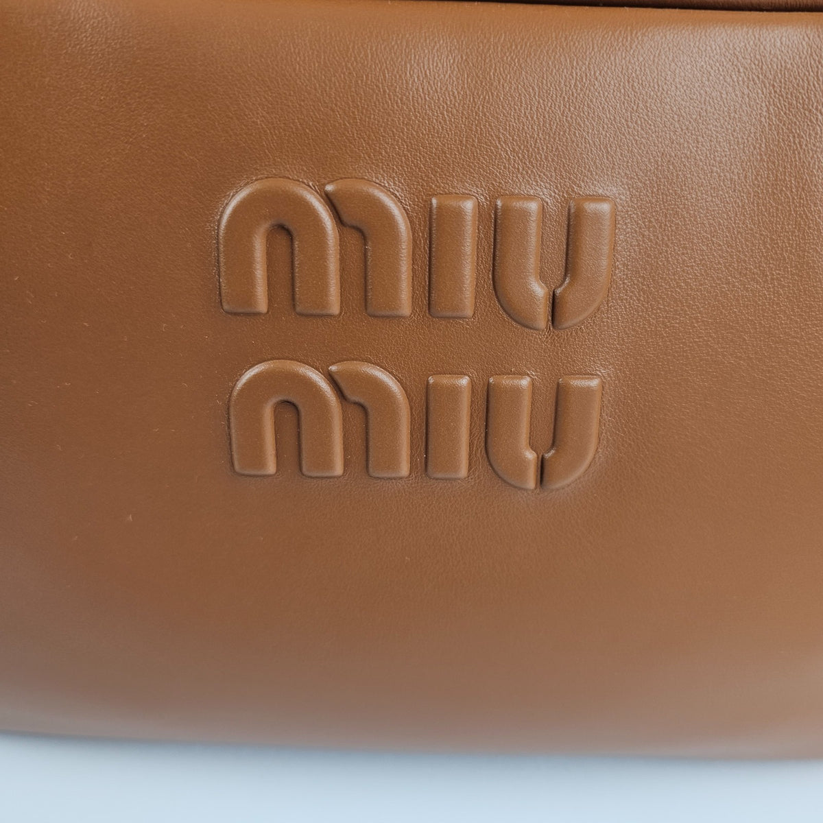 MIU MIU Beau Medium $3550 Cognac Leather Top Handle New And Authentic