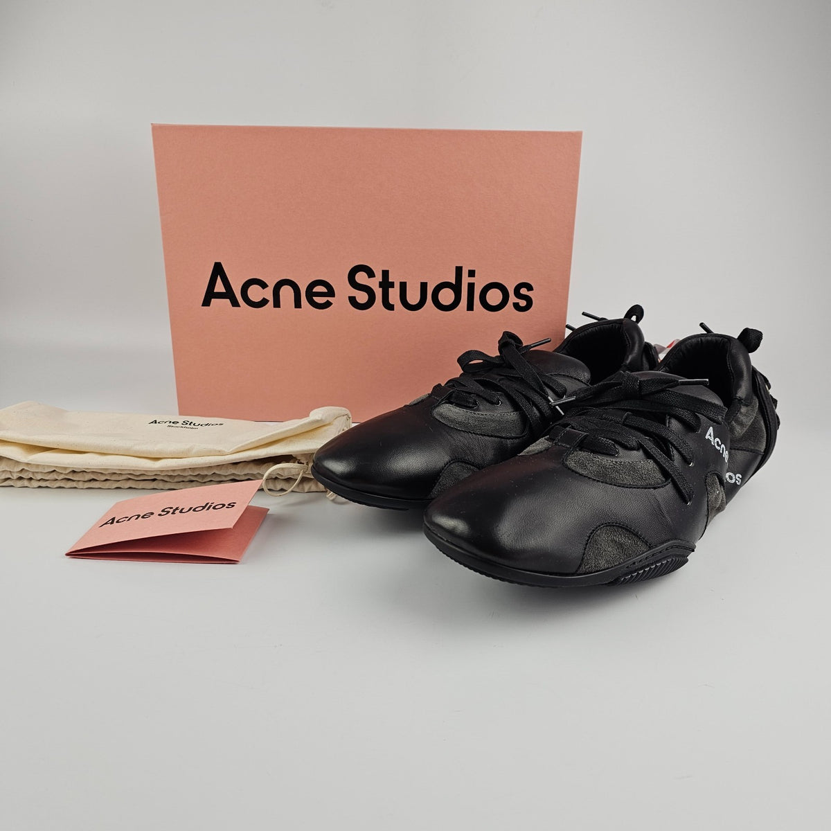 ACNE STUDIOS Black Leather Lace Up Shoes New