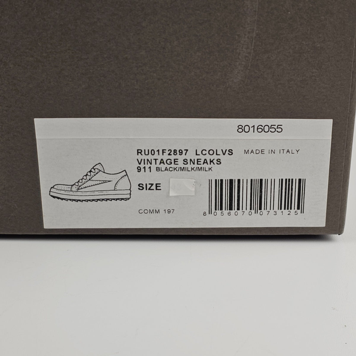 RICK OWENS Temple $1065 Black/Milk Vintage Sneakers New & Authentic