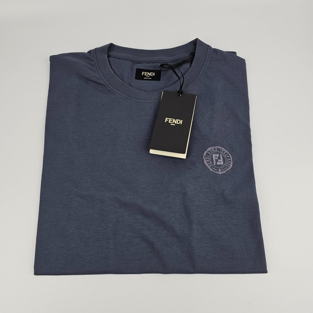 FENDI $790 Blue Cotton T-shirt New & Authentic
