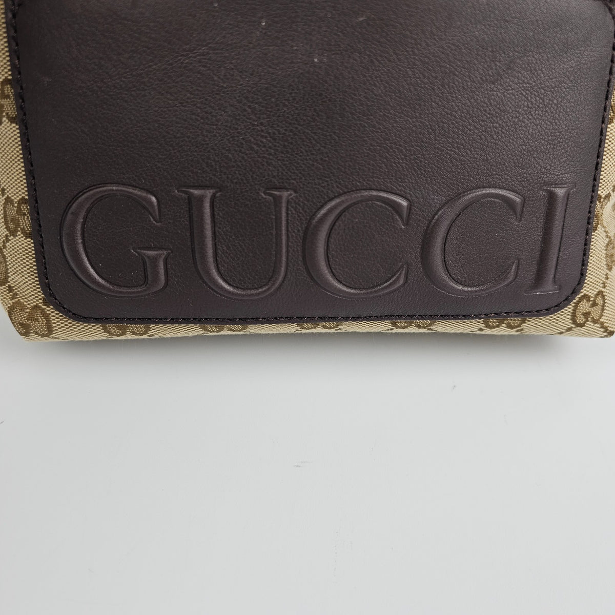GUCCI $2250 Beige/Dark Brown GG Canvas Small Crossbody Bag New & Authentic