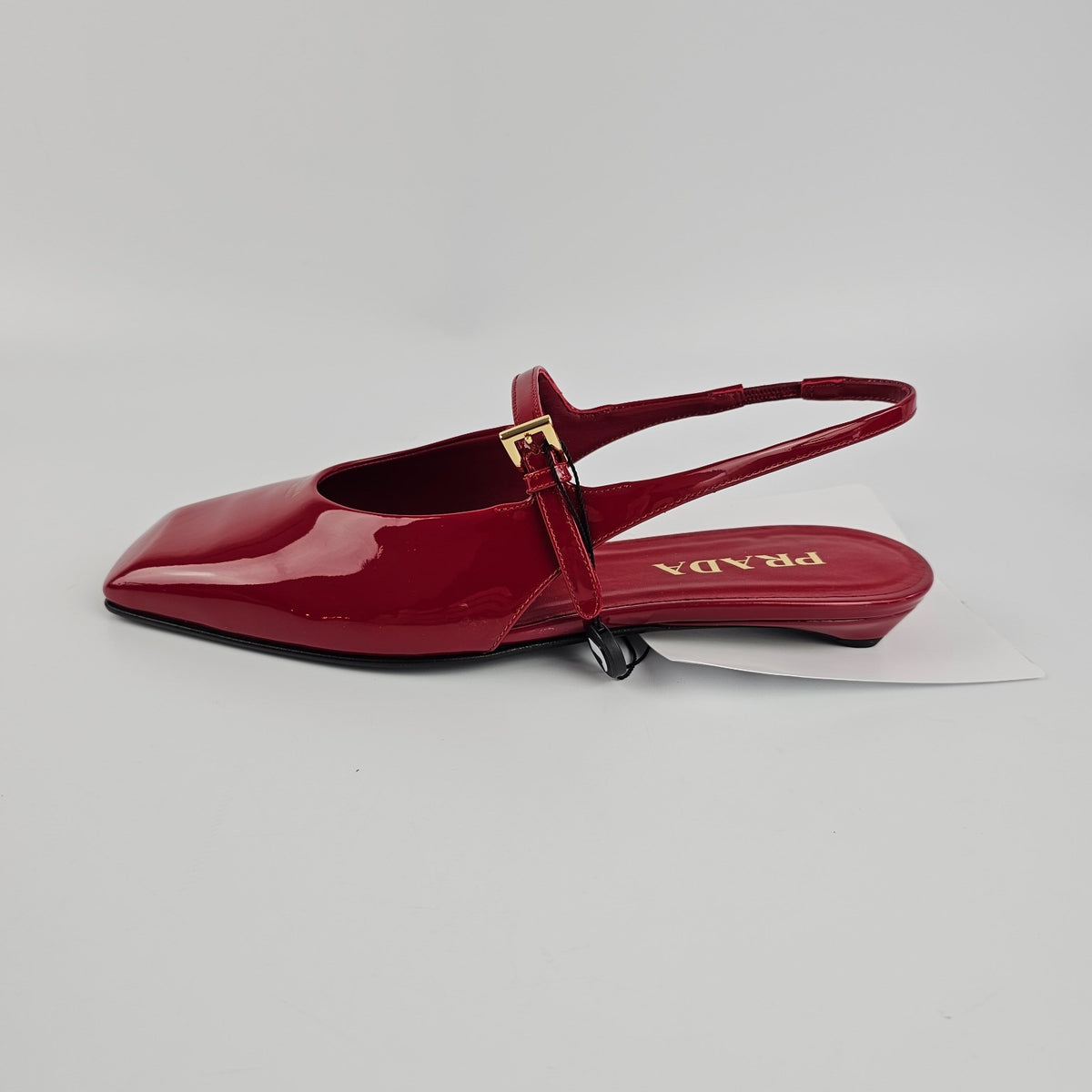 PRADA  Red Patent Leather Slingback Ballerinas New & Authentic